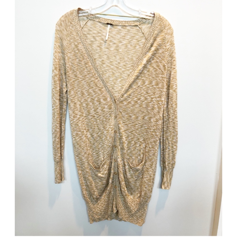 Free People Long Button Down Cardigan